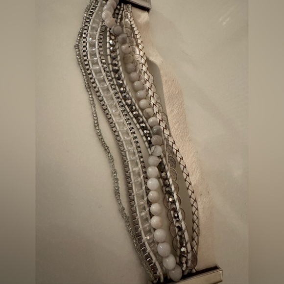 Victoria Emerson Silver and White Multi-Strand Bracelet - Picture 4 of 5